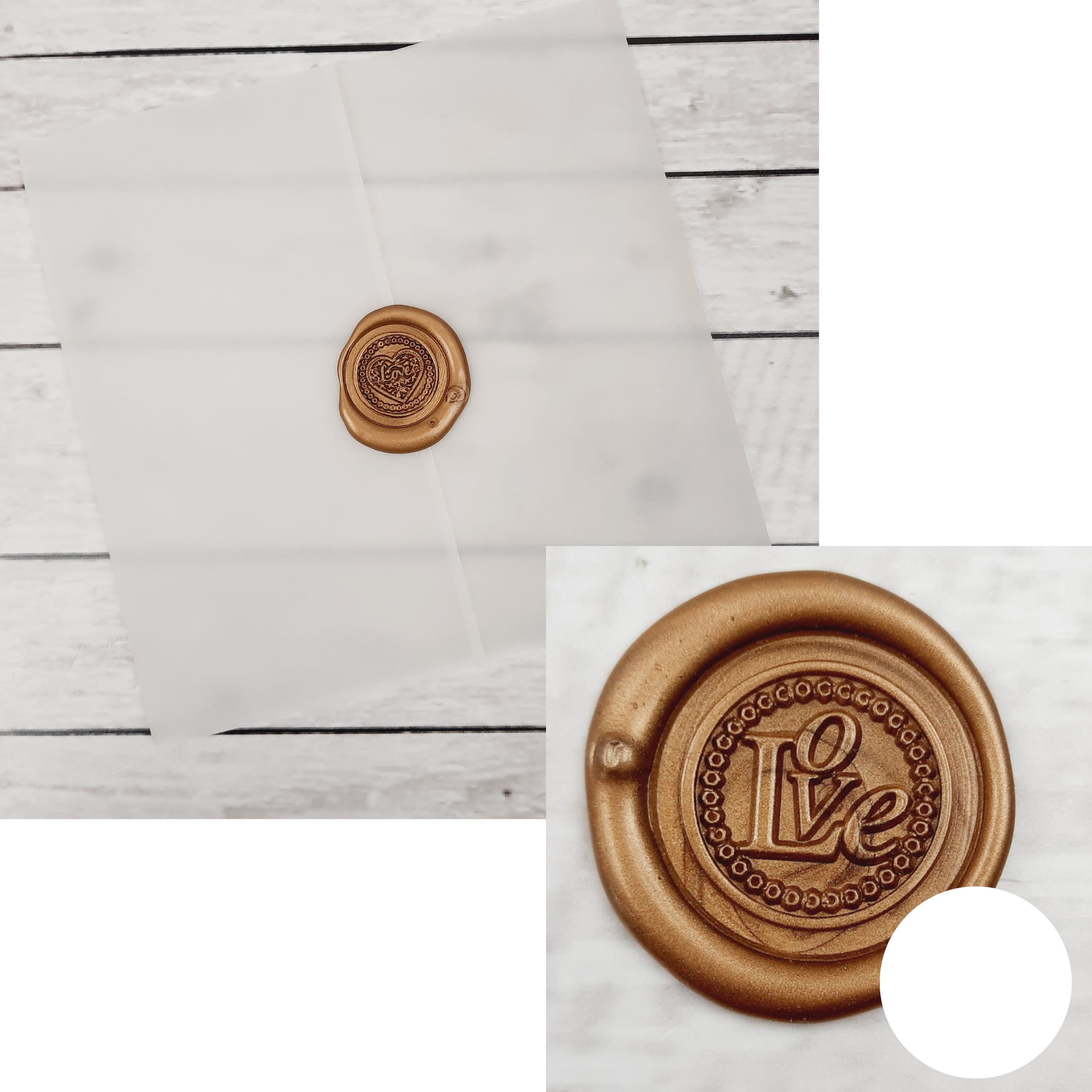 Vellum Wrap With White Wax  /  Love Wax Seal