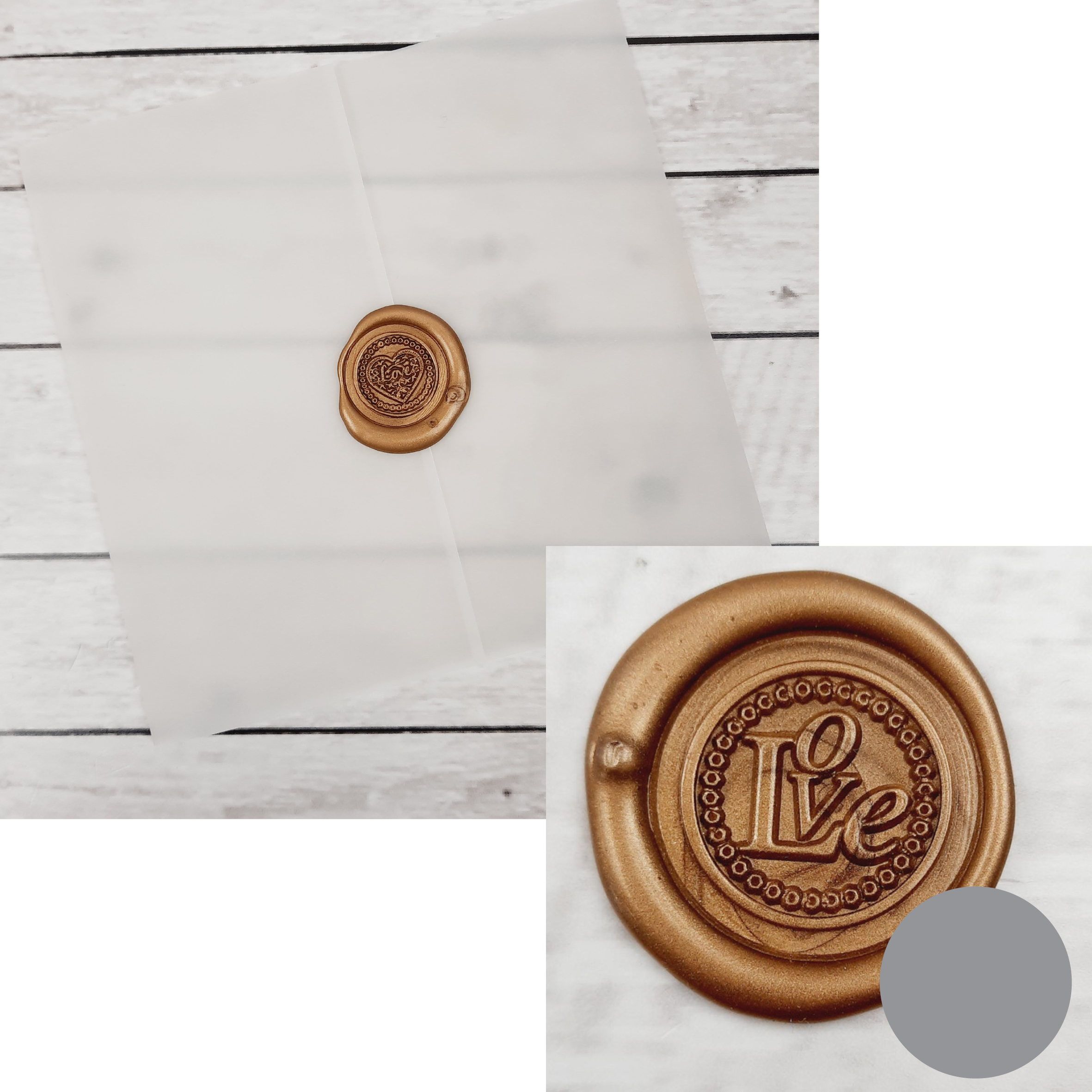 Vellum Wrap With Silver Wax / Love Wax Seal
