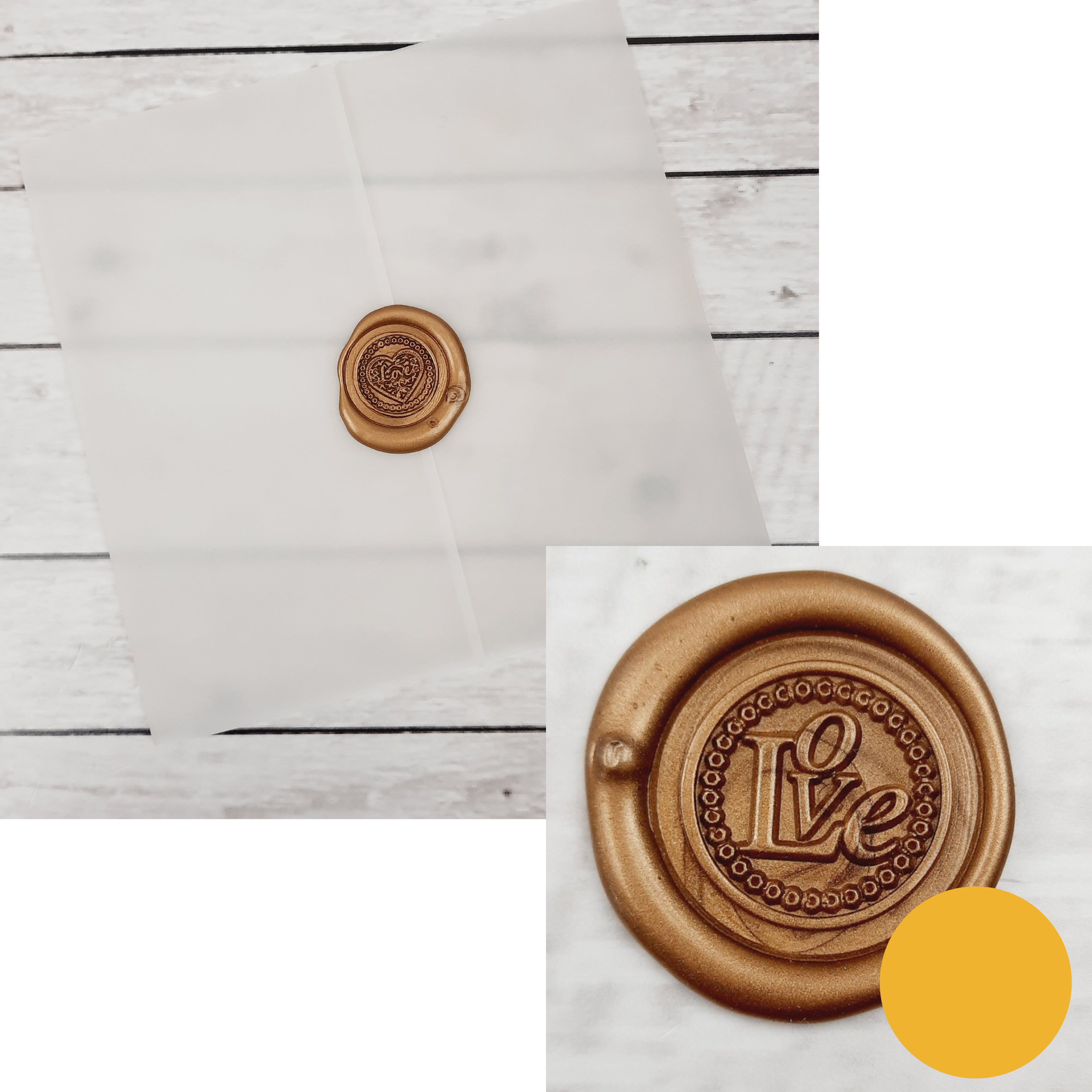 Vellum Wrap With Gold Wax / Love Wax Seal