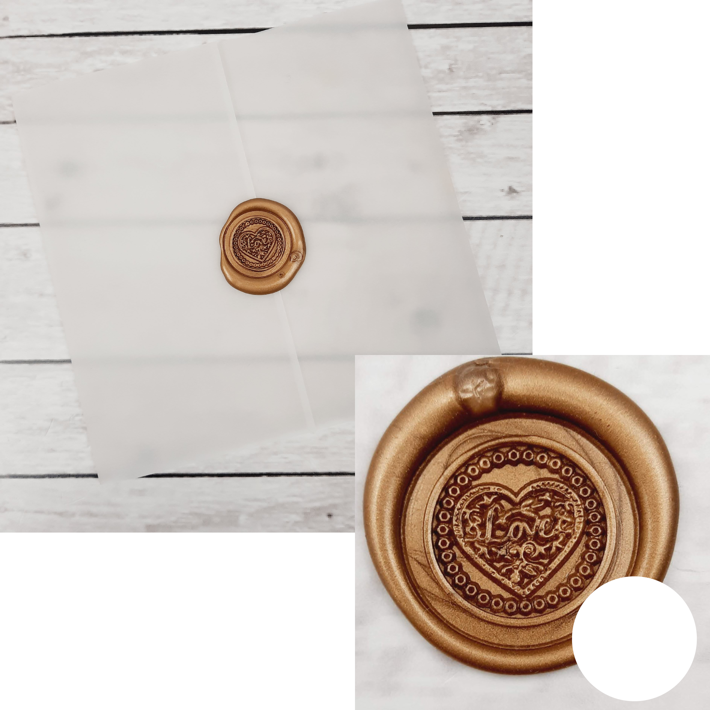 Vellum Wrap With White Wax / Love Heart Wax Seal