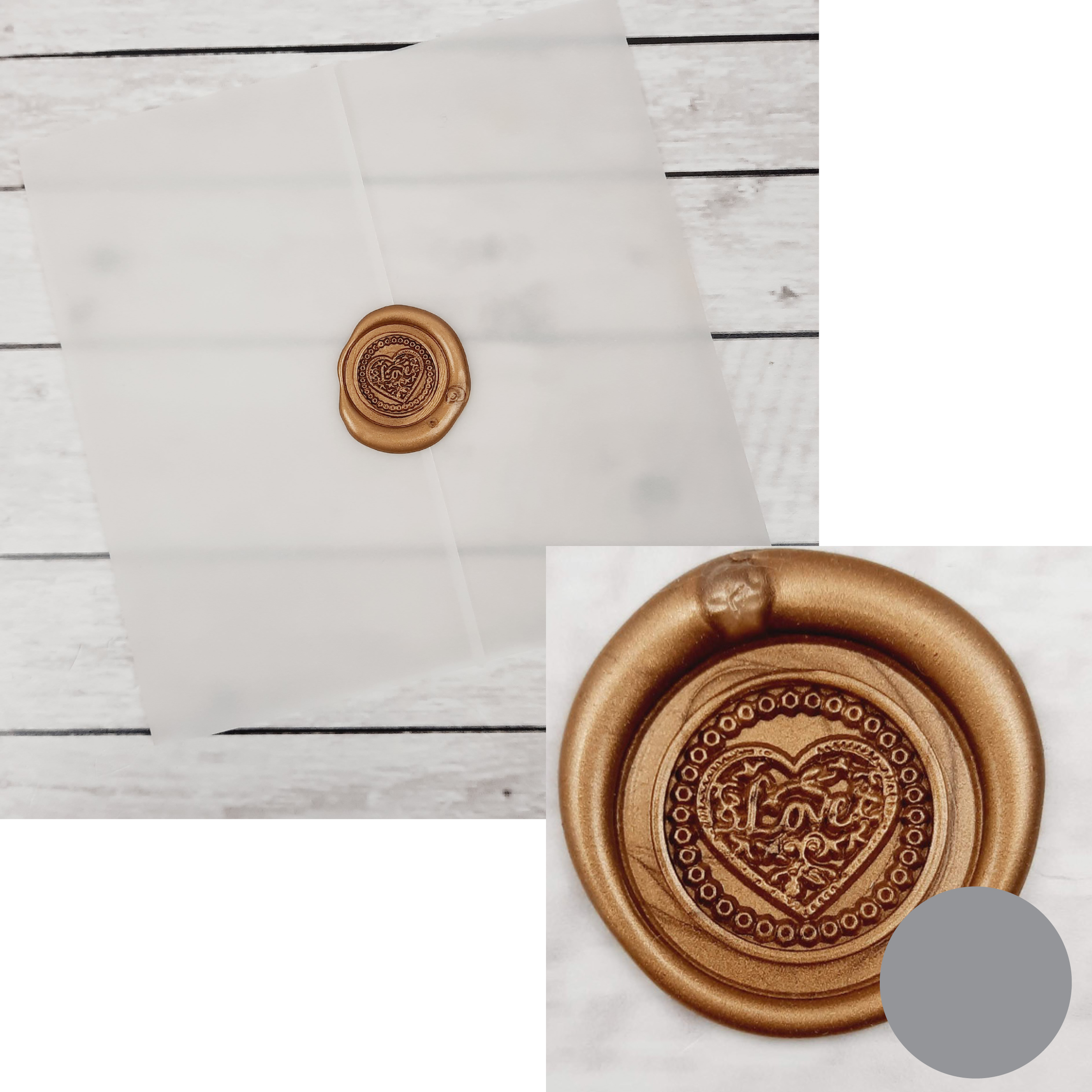 Vellum Wrap With Silver Wax / Love Heart Wax Seal